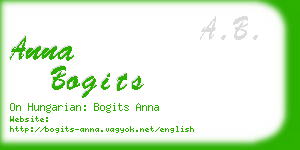 anna bogits business card